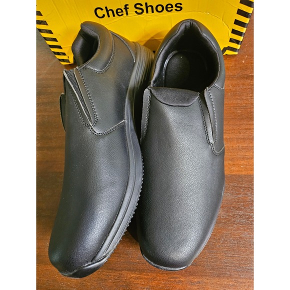 Chef Shoes Slip On Work Shoes Mens Size 12 Black Slip Resistant Memory Foam